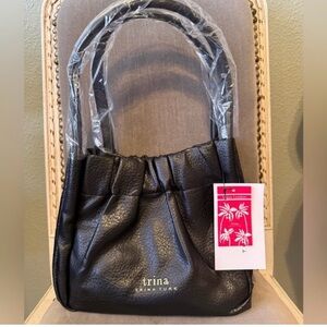 Trina Turk vegan leather mini tote bag NWT with crossbody strap and pouch
